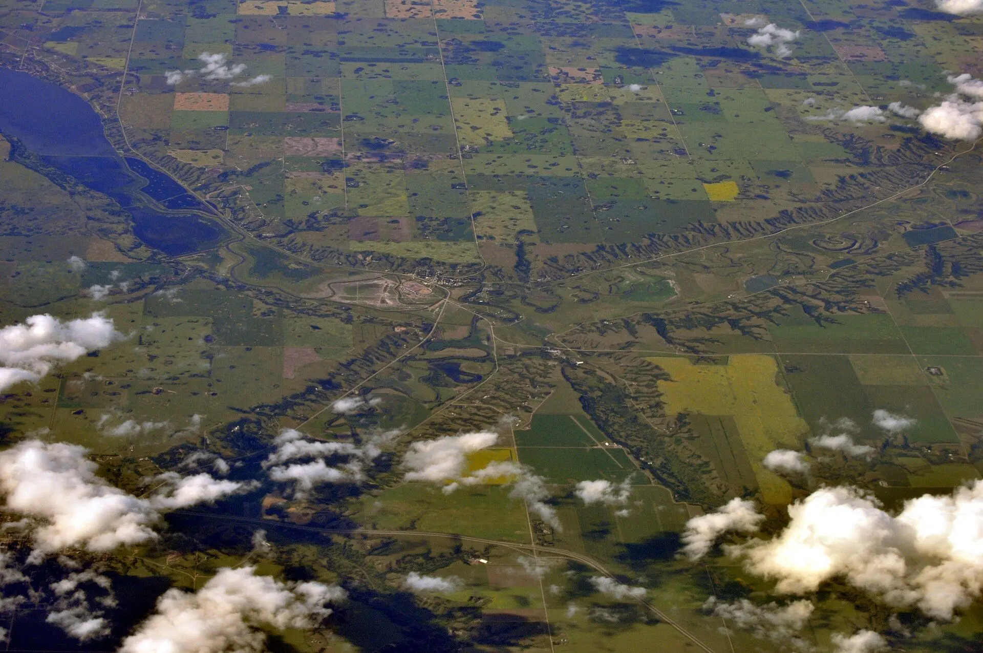 Aerial view of Craven and the Qu'Appelle Valley